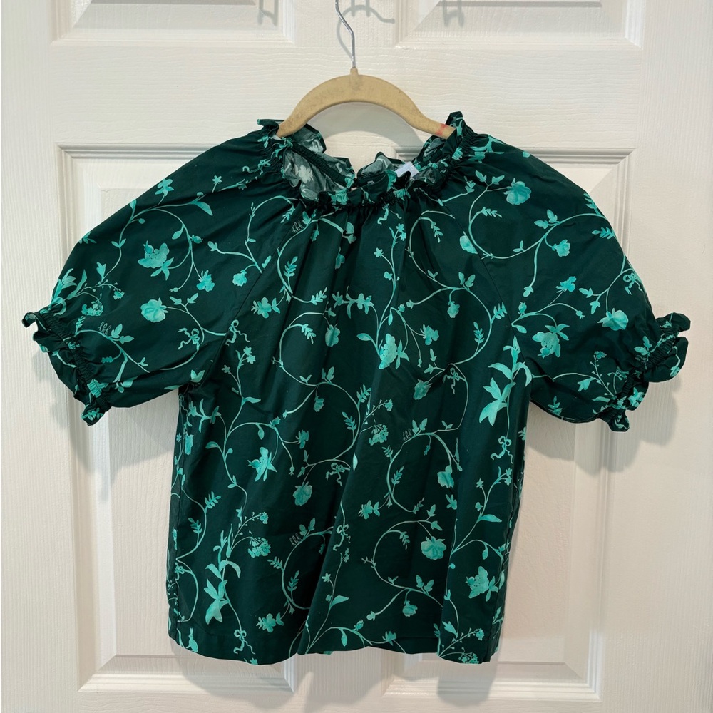 Hill House Green Floral Blouse